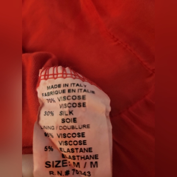 BELLA AMBRA Silk Blend Red Dress Size M Tiered Maxi New - Picture 8 of 8